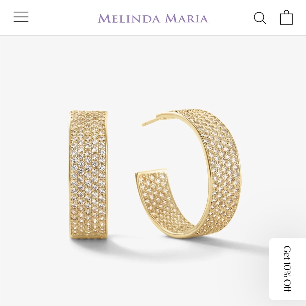Only worn once Melinda Maria Slick Pave Hoops!